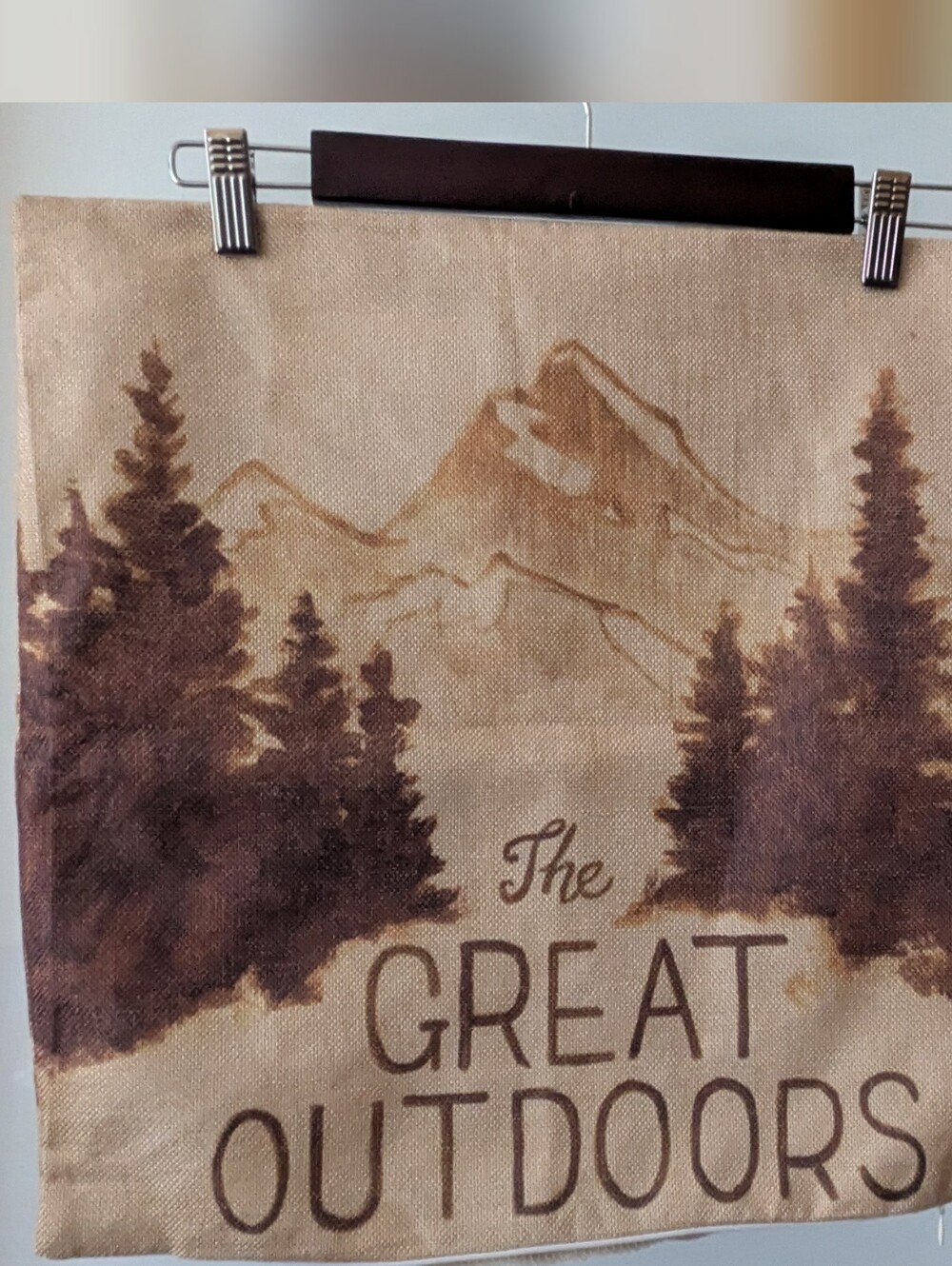 Rustic Nature Inspired Pillow Cover "The Great Outdoors" 17.5" Sq - Excel Cond